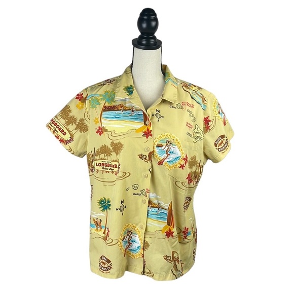 Tori Richard Tops - Tori Richard Honolulu Kona Brewing Co Hawaii Womens Shirt SZ XL Made in USA